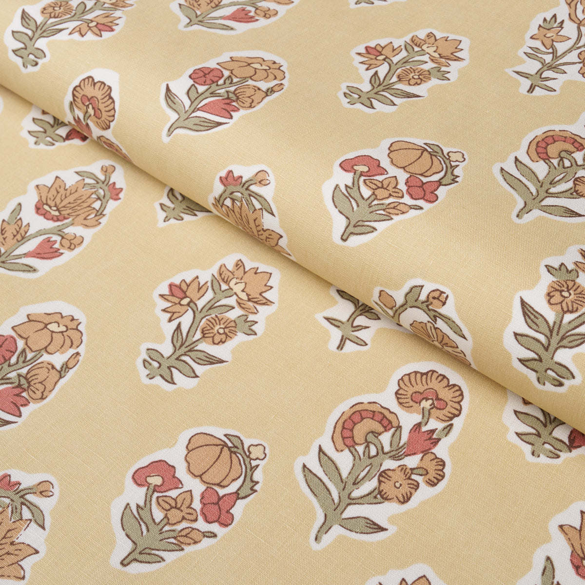 Anessa Hand-Screen Print - Yellow - Schumacher 182890 Fabric - Schumacher Fabric