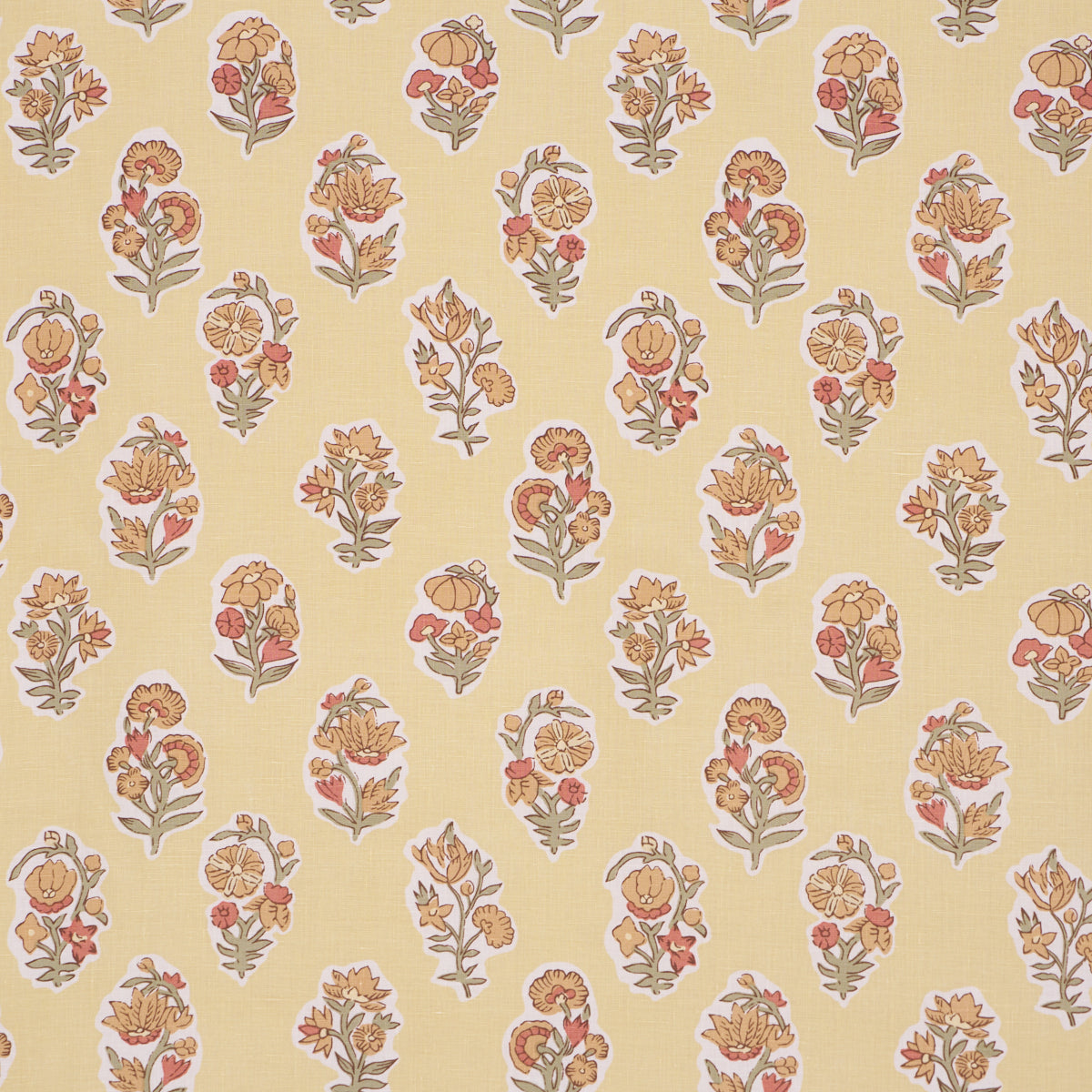 Anessa Hand-Screen Print - Yellow - Schumacher 182890 Fabric - Schumacher Fabric