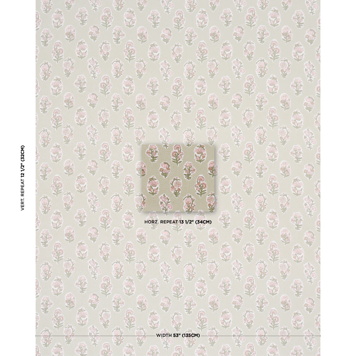 Anessa Hand-Screen Print - Petal - Schumacher 182891 Fabric - Schumacher Fabric