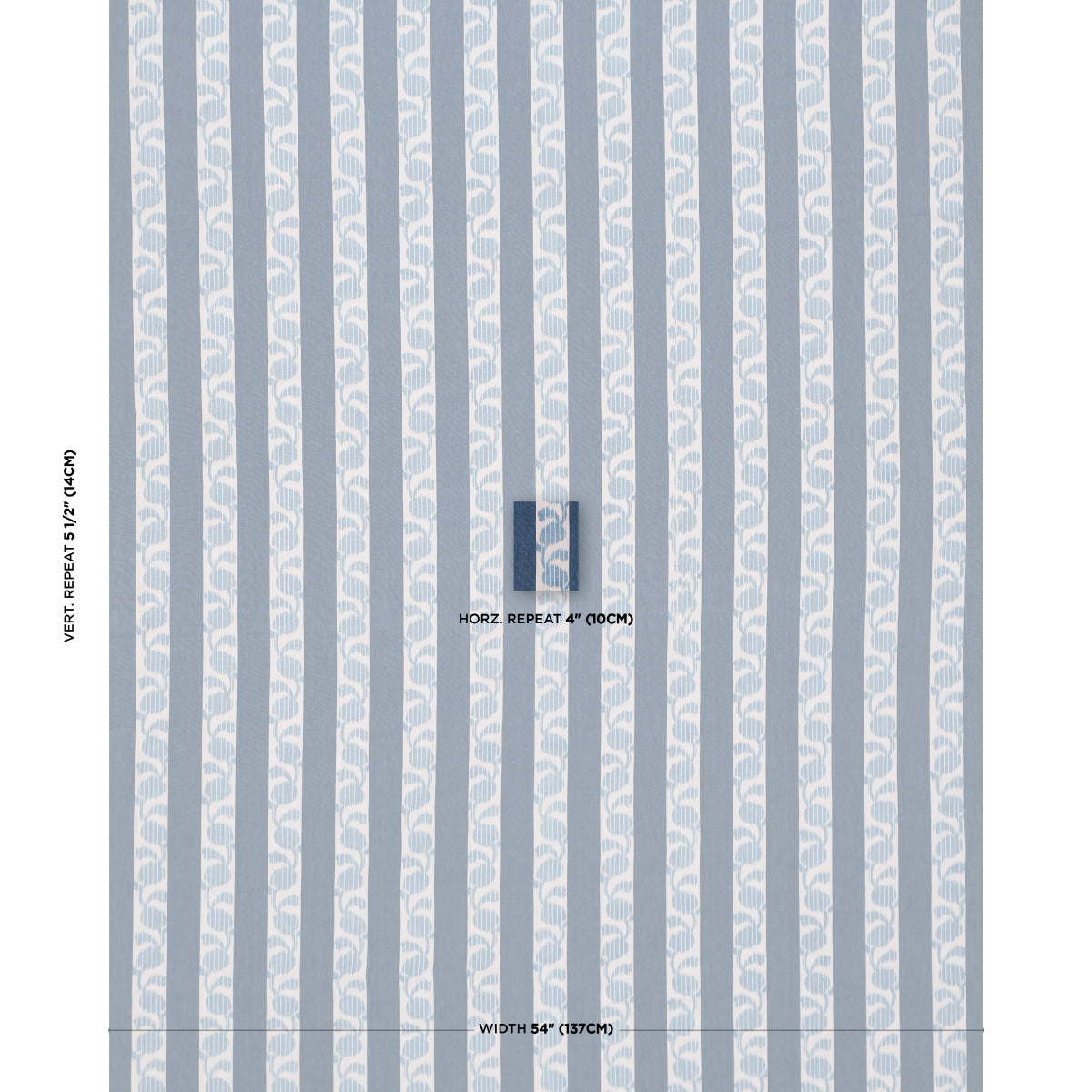 Priya Warp Print - Indigo - Schumacher 182922 Fabric - Schumacher Fabric