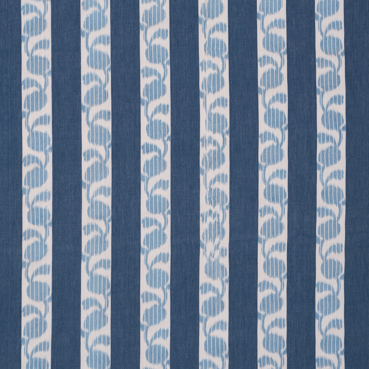 Priya Warp Print - Indigo - Schumacher 182922 Fabric - Schumacher Fabric