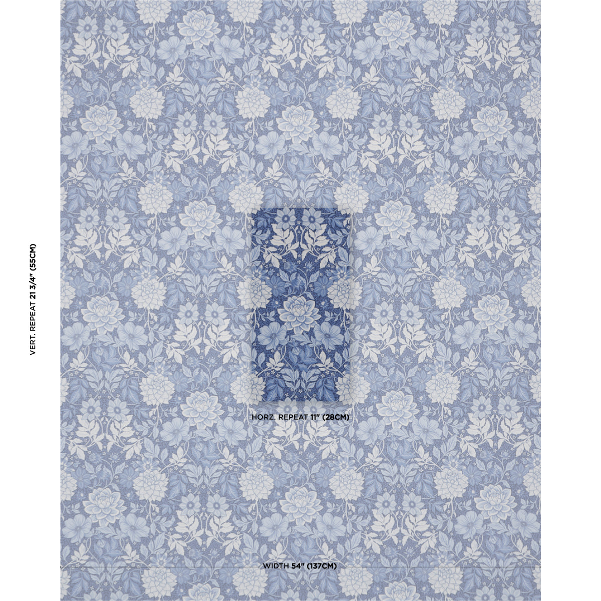 DAHLIA-GARDEN-BLUE-AND-WHITE-SCHUMACHER-182972 - Schumacher Fabric