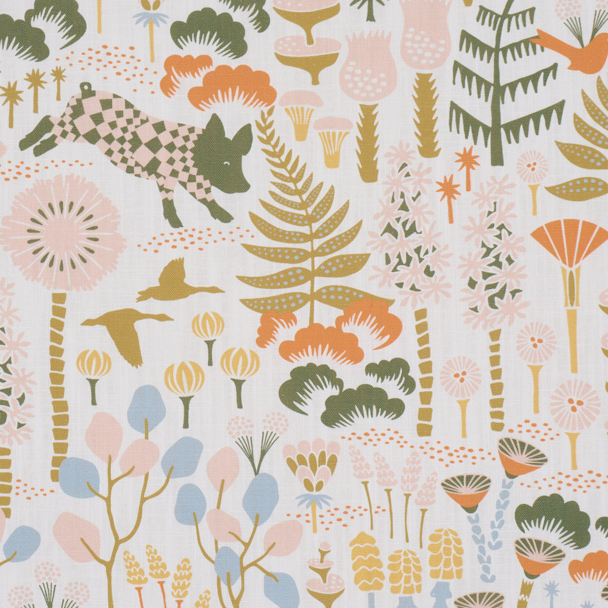 Hoppmosse - Ivory And Multi - Schumacher 183001 Fabric - Schumacher Fabric