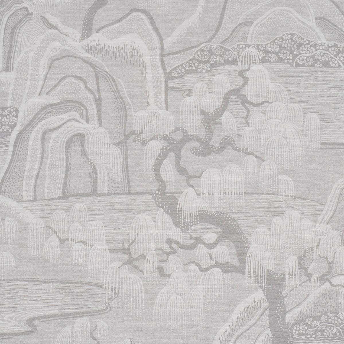 Indigo Garden - Grey - Schumacher 183011 Fabric - Schumacher Fabric