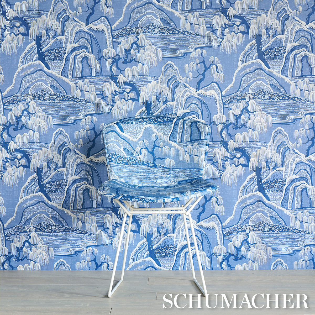 INDIGO-GARDEN-BLUE-AND-WHITE-SCHUMACHER-183012 - Schumacher Fabric