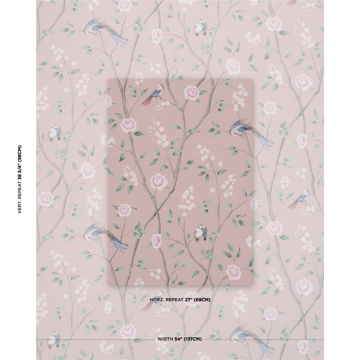 PARADISE-BIRDS-BLUSH-SCHUMACHER-183031 - Schumacher Fabric