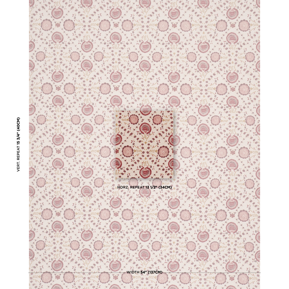 Athena Hand-Screen Print - Ruby - Schumacher 183051 Fabric - Schumacher Fabric