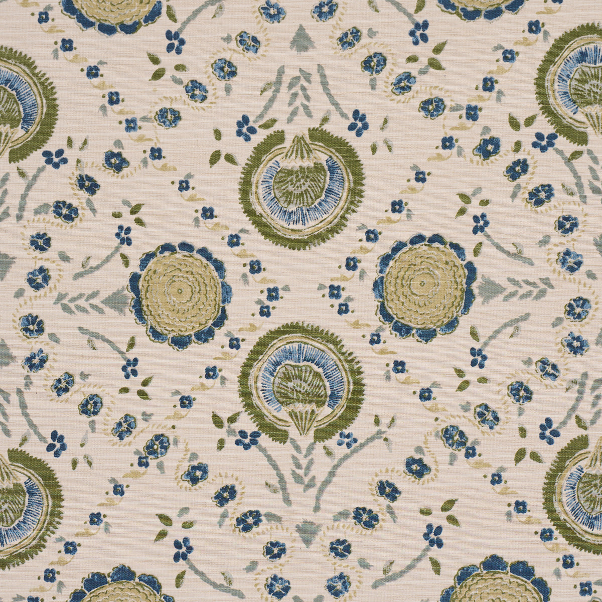 Athena Hand-Screen Print - Green - Schumacher 183052 Fabric - Schumacher Fabric