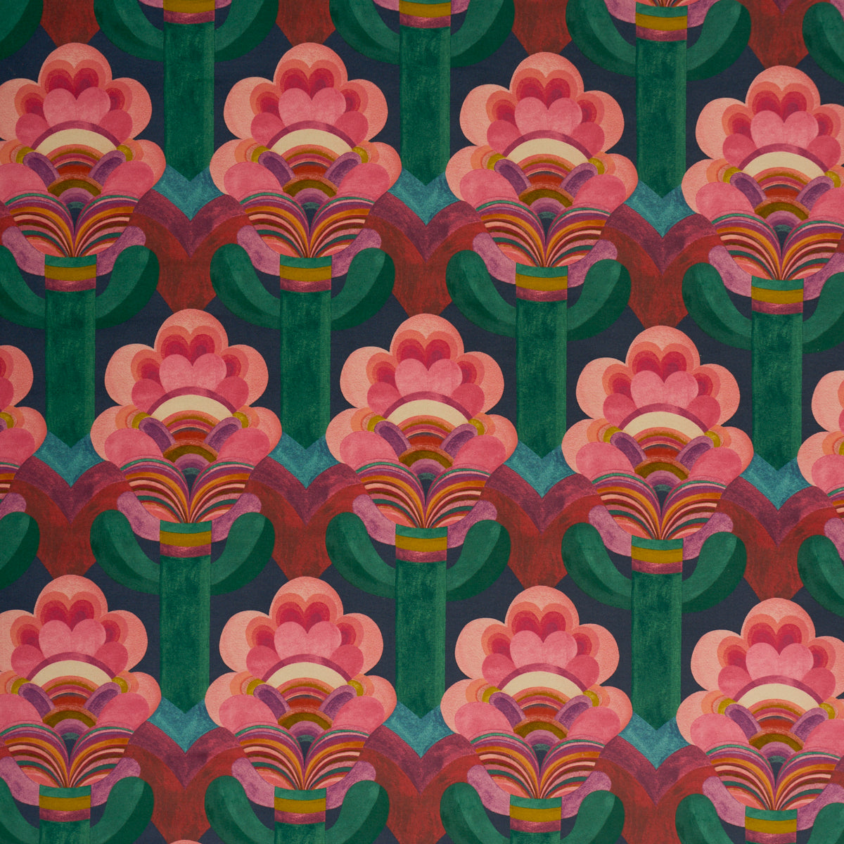 Fleur Indienne Velvet - Rose - Schumacher 183081 Fabric - Schumacher Fabric