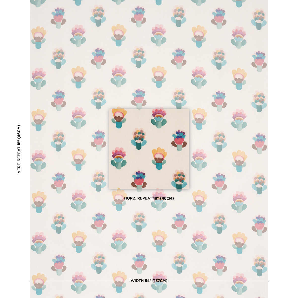 Le Jardin - Spring - Schumacher 183090 Fabric - view 2 - Schumacher Fabric
