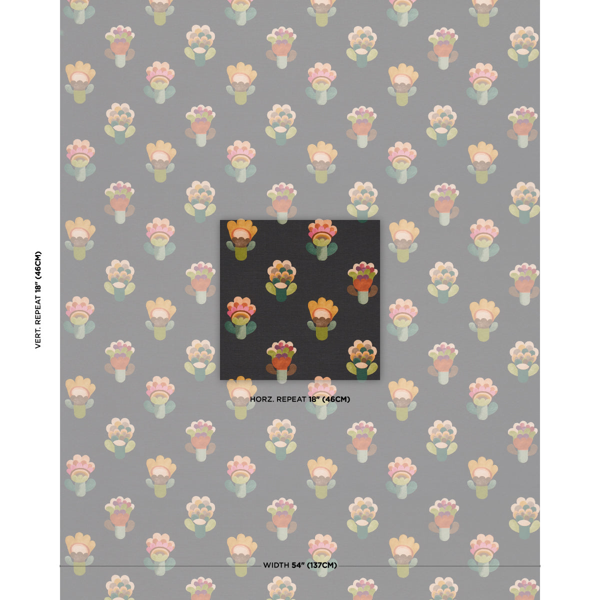 Le Jardin - Night - Schumacher 183092 Fabric - view 2 - Schumacher Fabric