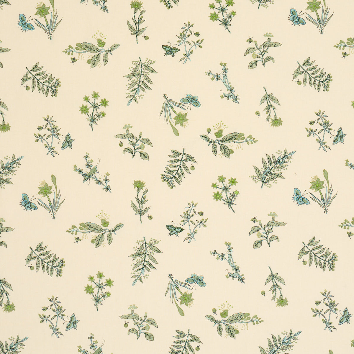 Jeter Des Fleurs Beaded Print - Artichoke - Schumacher 183111 Fabric - Schumacher Fabric