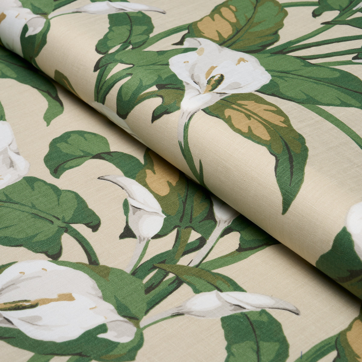 Arum Lilies - Parchment - Schumacher 183122 Fabric - Schumacher Fabric