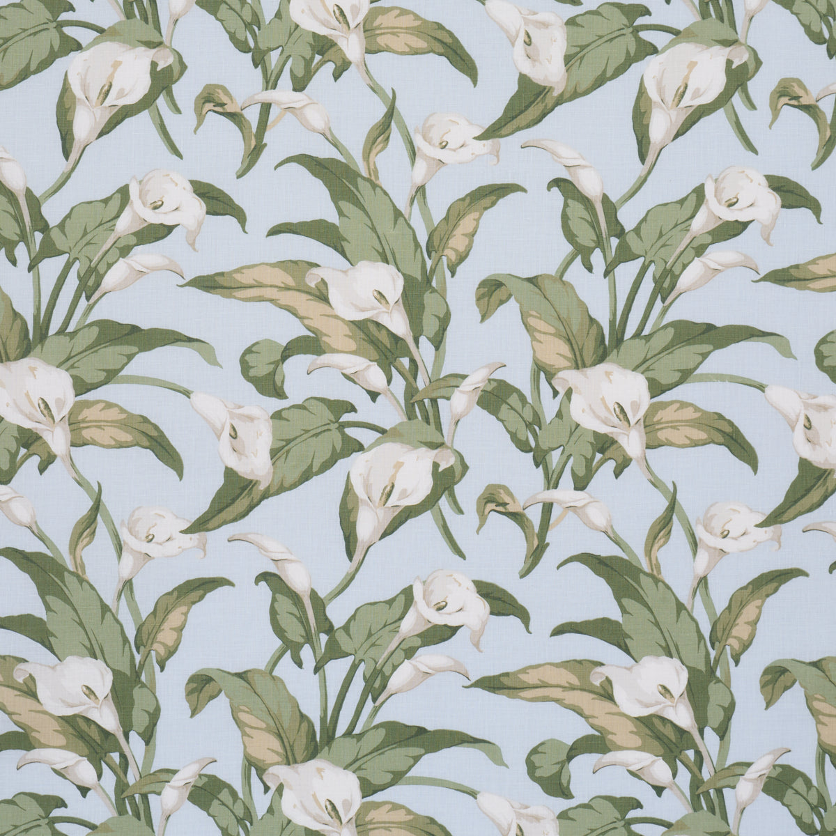 Arum Lilies - Sky - Schumacher 183123 Fabric - Schumacher Fabric