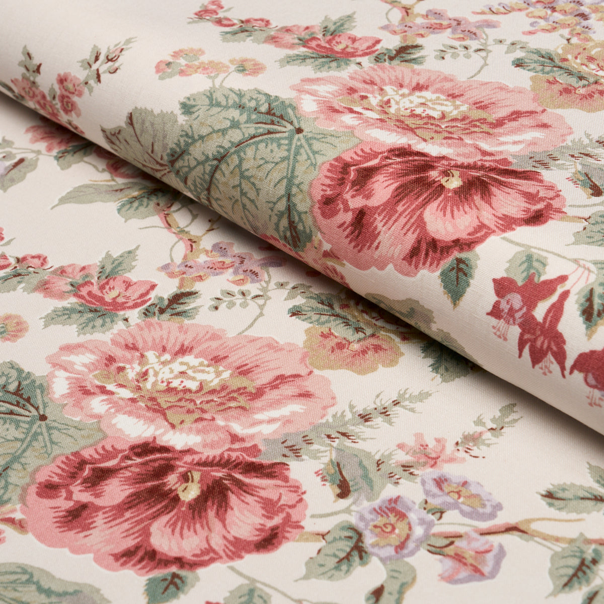 Midsummer Hollyhock - Rose - Schumacher 183130 Fabric - Schumacher Fabric