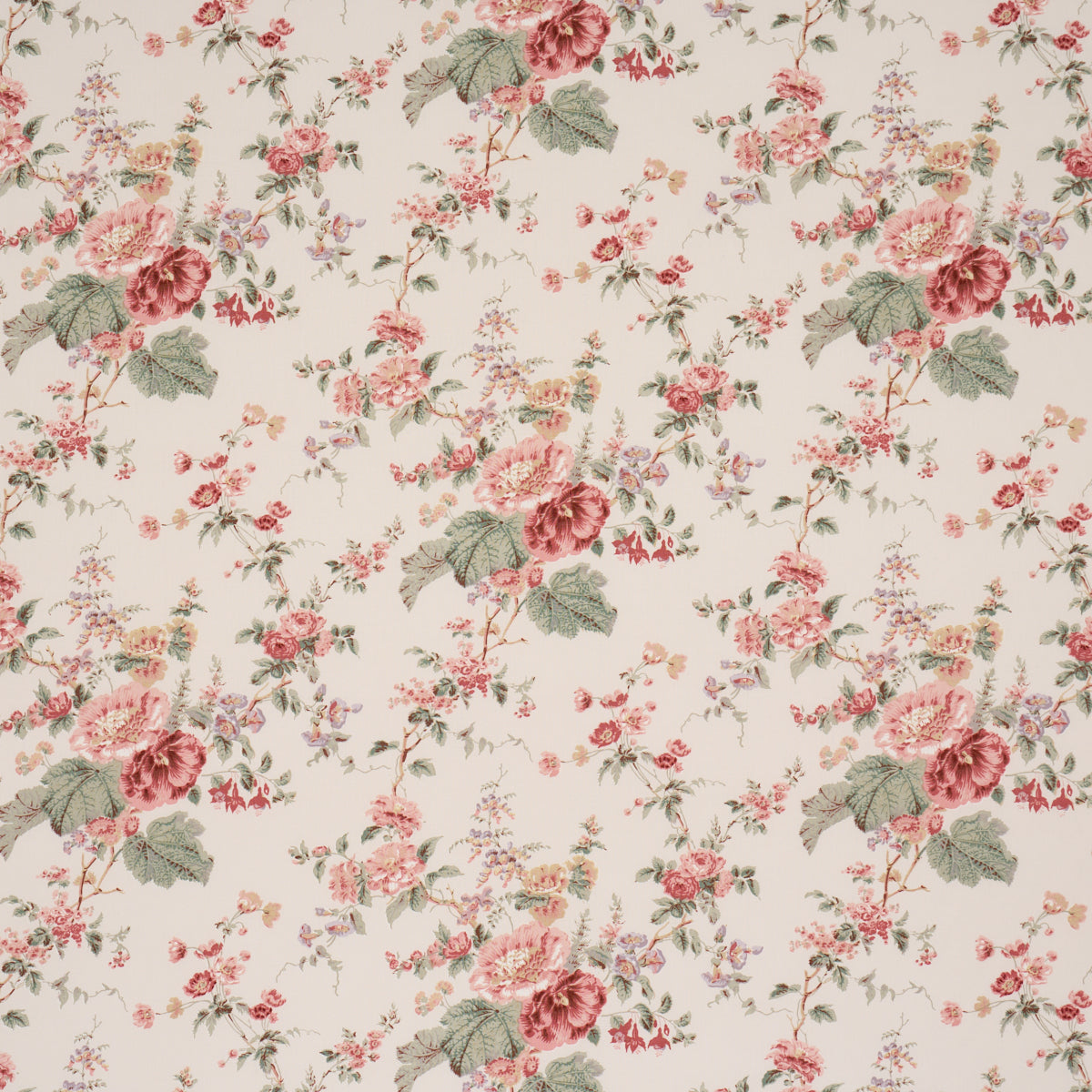 Midsummer Hollyhock - Rose - Schumacher 183130 Fabric - Schumacher Fabric