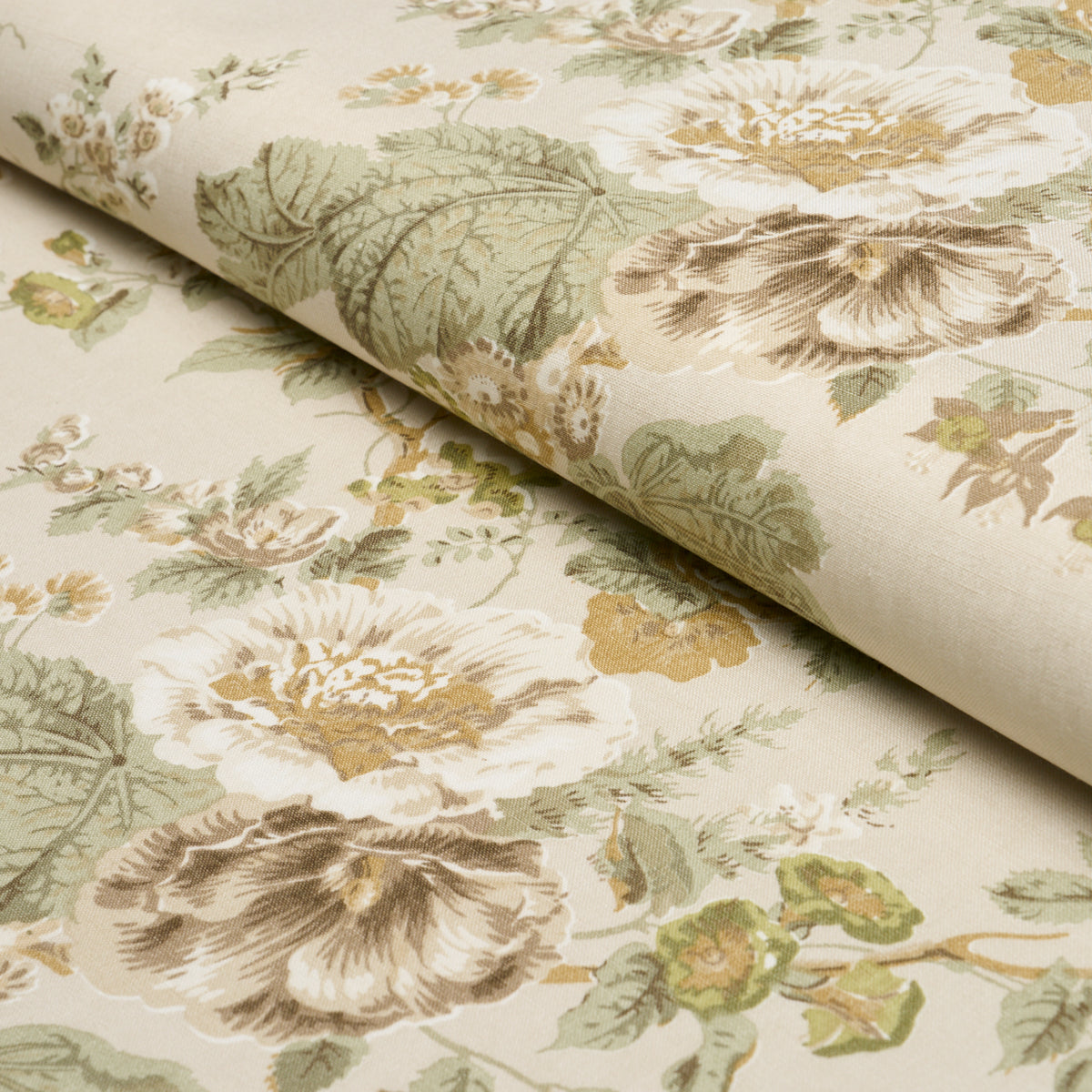Midsummer Hollyhock - Citron - Schumacher 183131 Fabric - Schumacher Fabric
