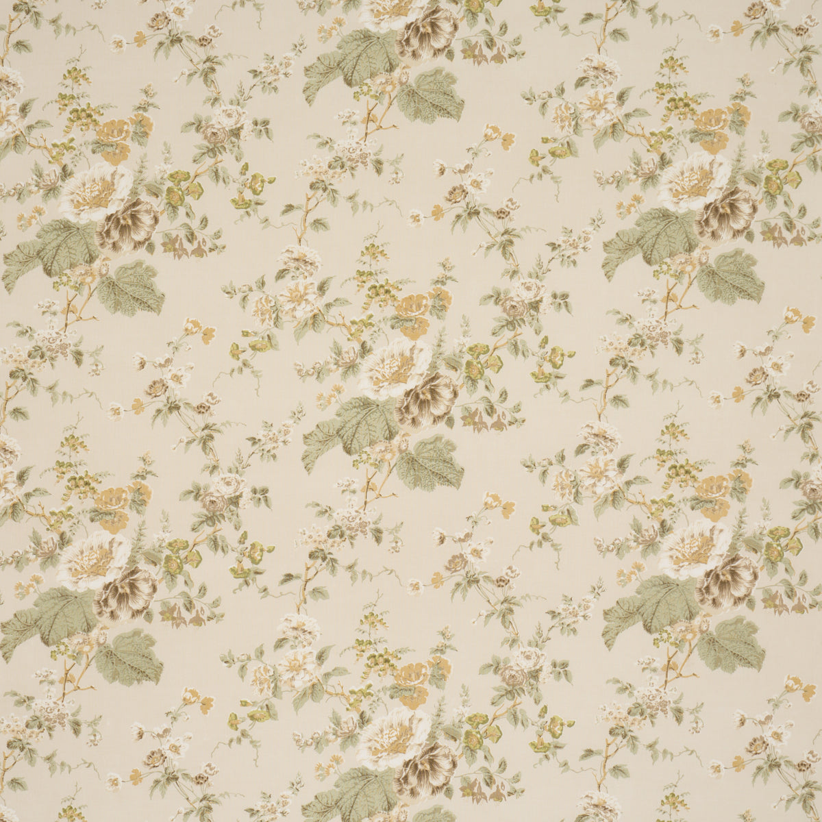 Midsummer Hollyhock - Citron - Schumacher 183131 Fabric - Schumacher Fabric