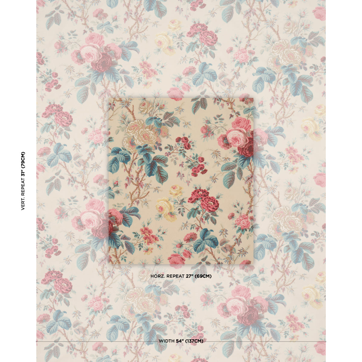 She Walks In Beauty Chintz - Document - Schumacher 183141 Fabric - Schumacher Fabric