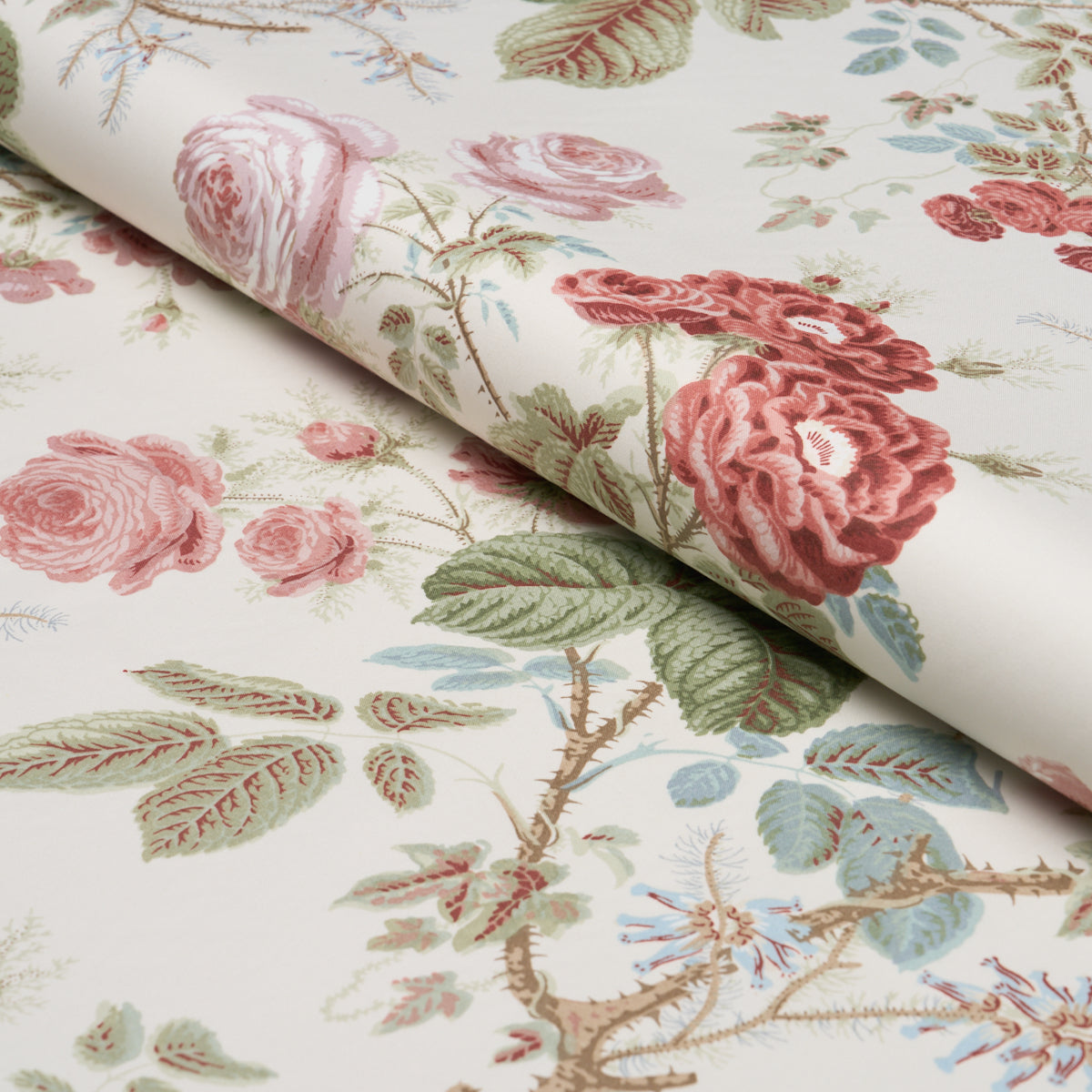 She Walks In Beauty Chintz - Rose - Schumacher 183142 Fabric - Schumacher Fabric