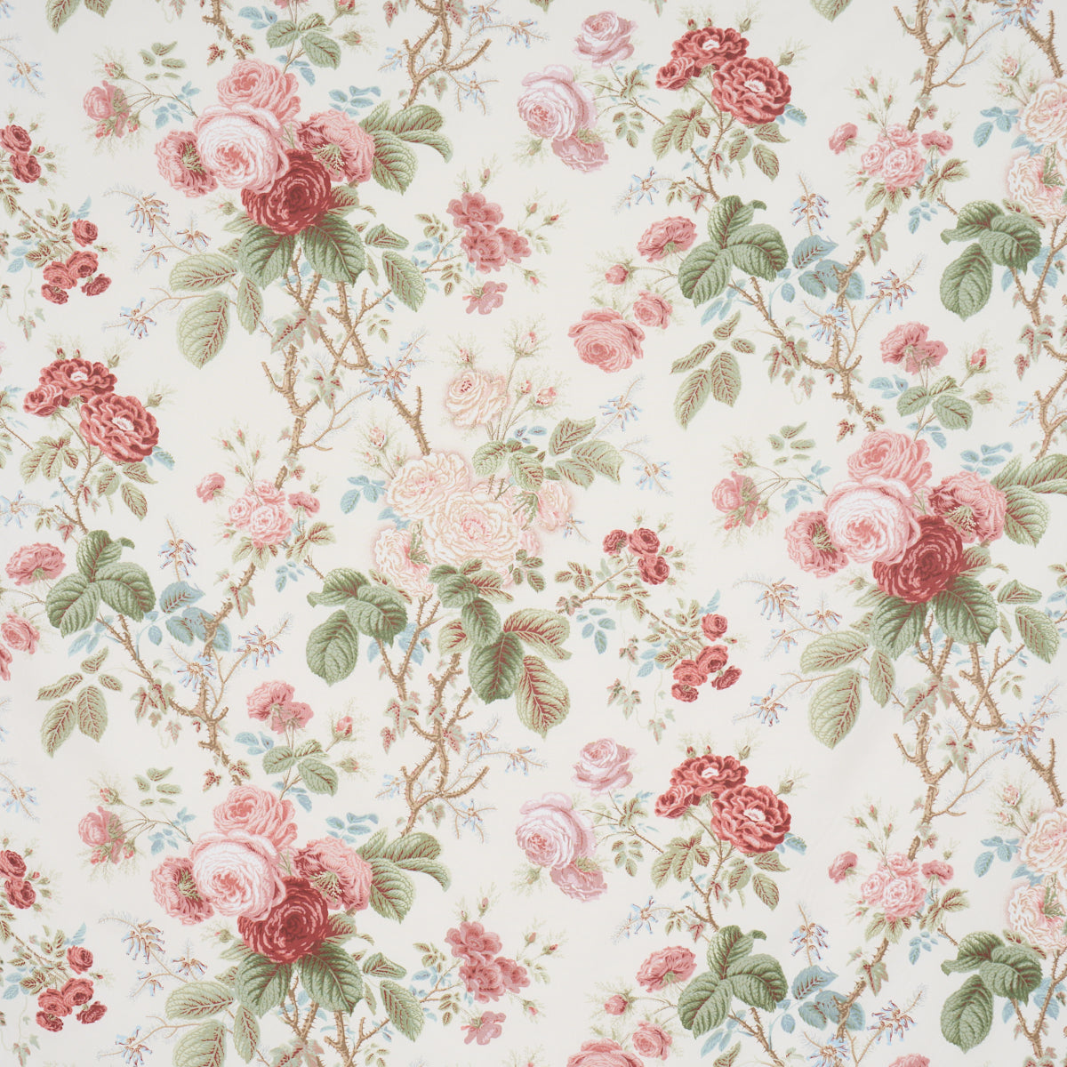 She Walks In Beauty Chintz - Rose - Schumacher 183142 Fabric - Schumacher Fabric