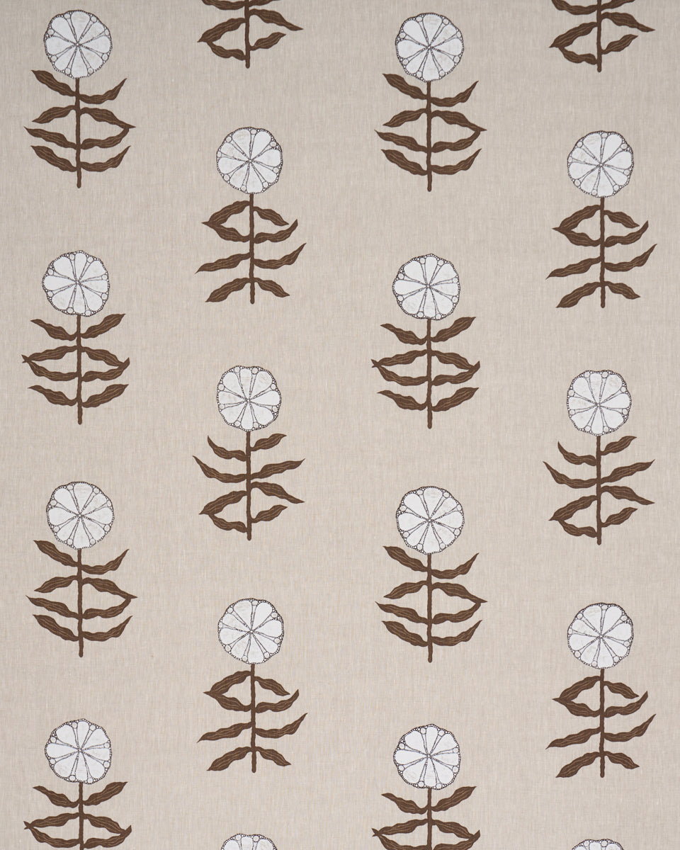 Pretty Petals Screen Print - Birch - Schumacher 183150 Fabric - Schumacher Fabric