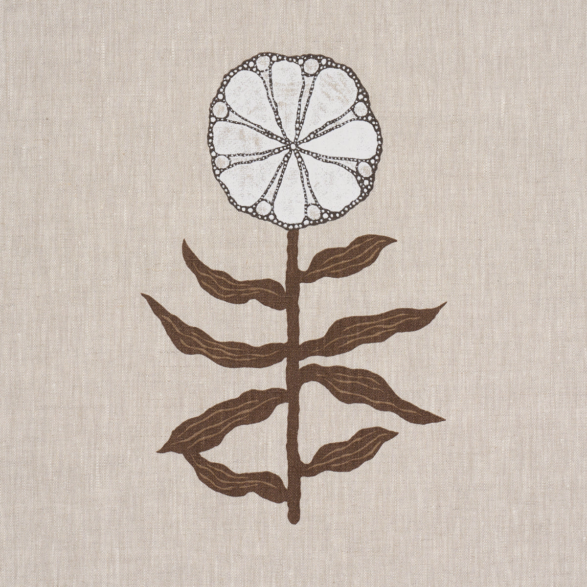 Pretty Petals Screen Print - Birch - Schumacher 183150 Fabric - Schumacher Fabric