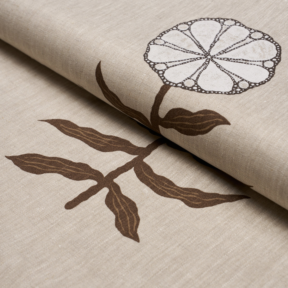 Pretty Petals Screen Print - Birch - Schumacher 183150 Fabric - Schumacher Fabric