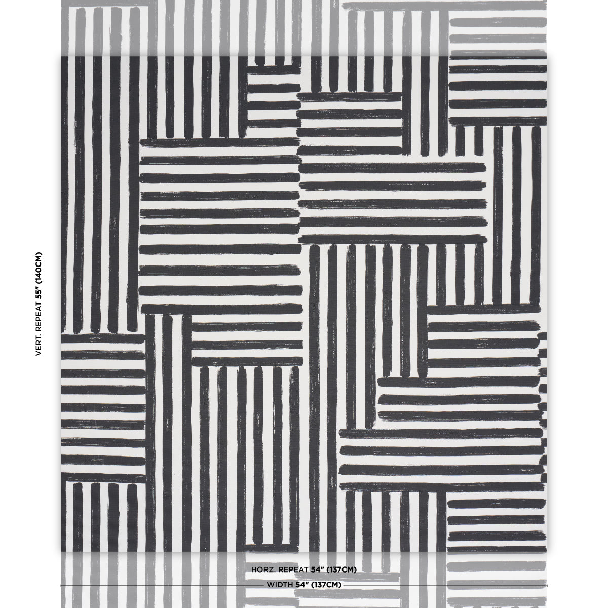 Parson'S Stripe Hand Print - Carbon - Schumacher 183170 Fabric - Schumacher Fabric