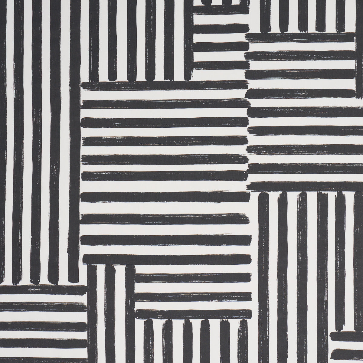 Parson'S Stripe Hand Print - Carbon - Schumacher 183170 Fabric - Schumacher Fabric
