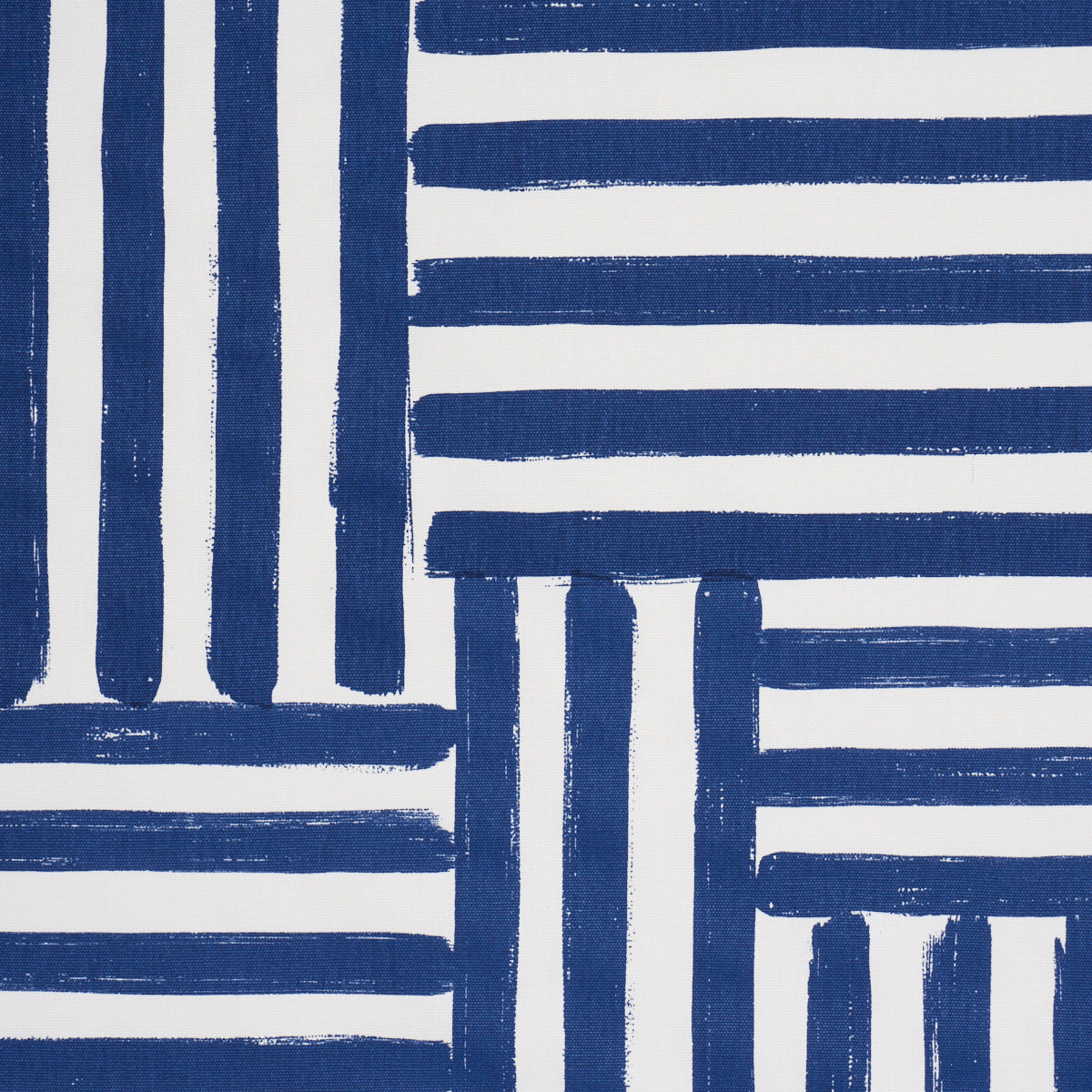 Parson'S Stripe Hand Print - Navy - Schumacher 183171 Fabric - Schumacher Fabric