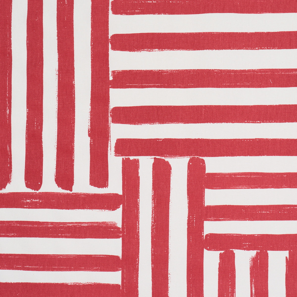 Parson'S Stripe Hand Print - Red - Schumacher 183172 Fabric - Schumacher Fabric