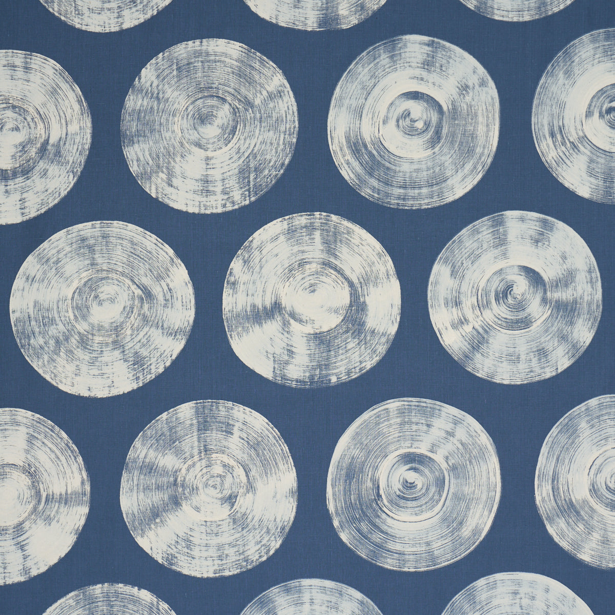 Painted Circles - Indigo - Schumacher 183181 Fabric - Schumacher Fabric
