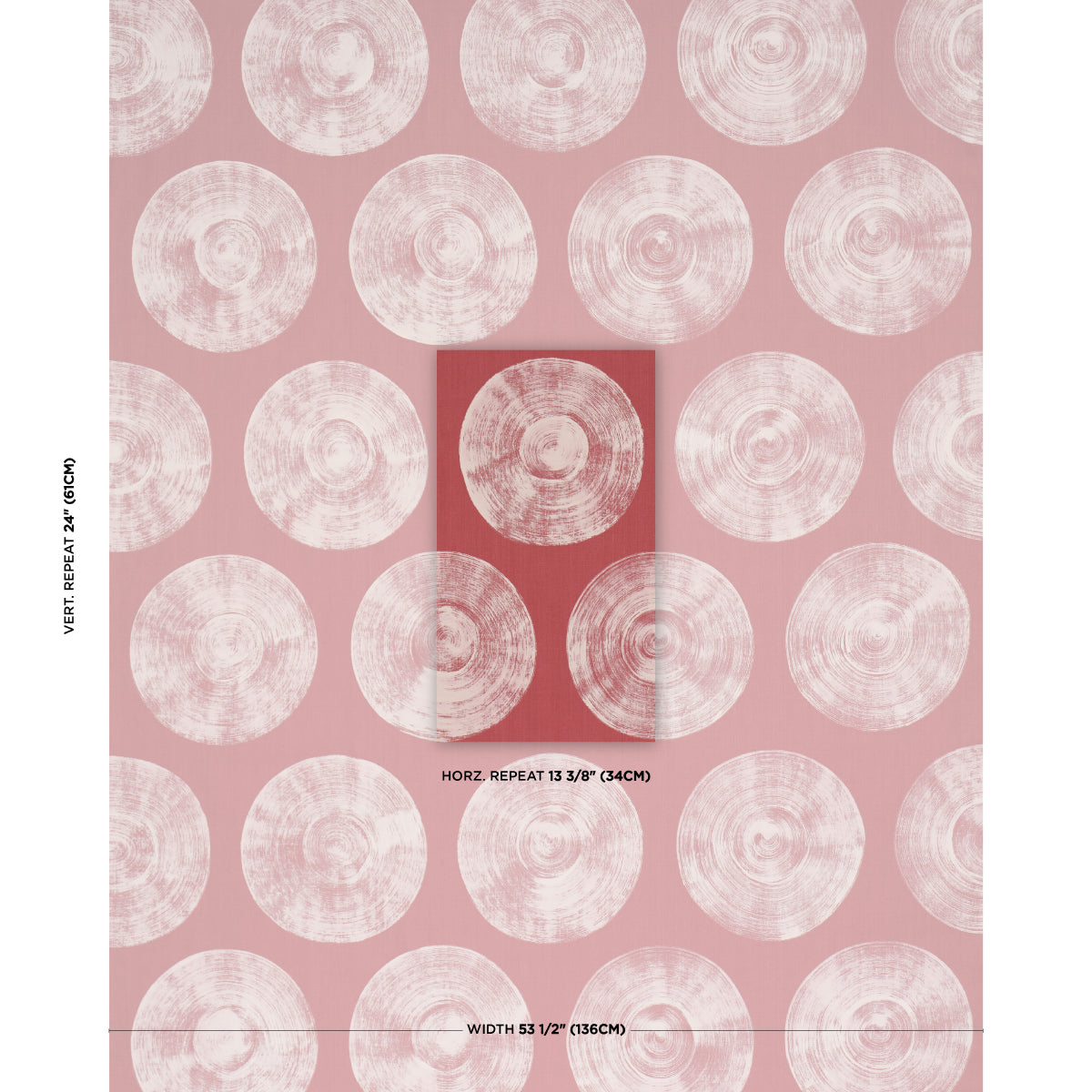 Painted Circles - Red - Schumacher 183182 Fabric - Schumacher Fabric