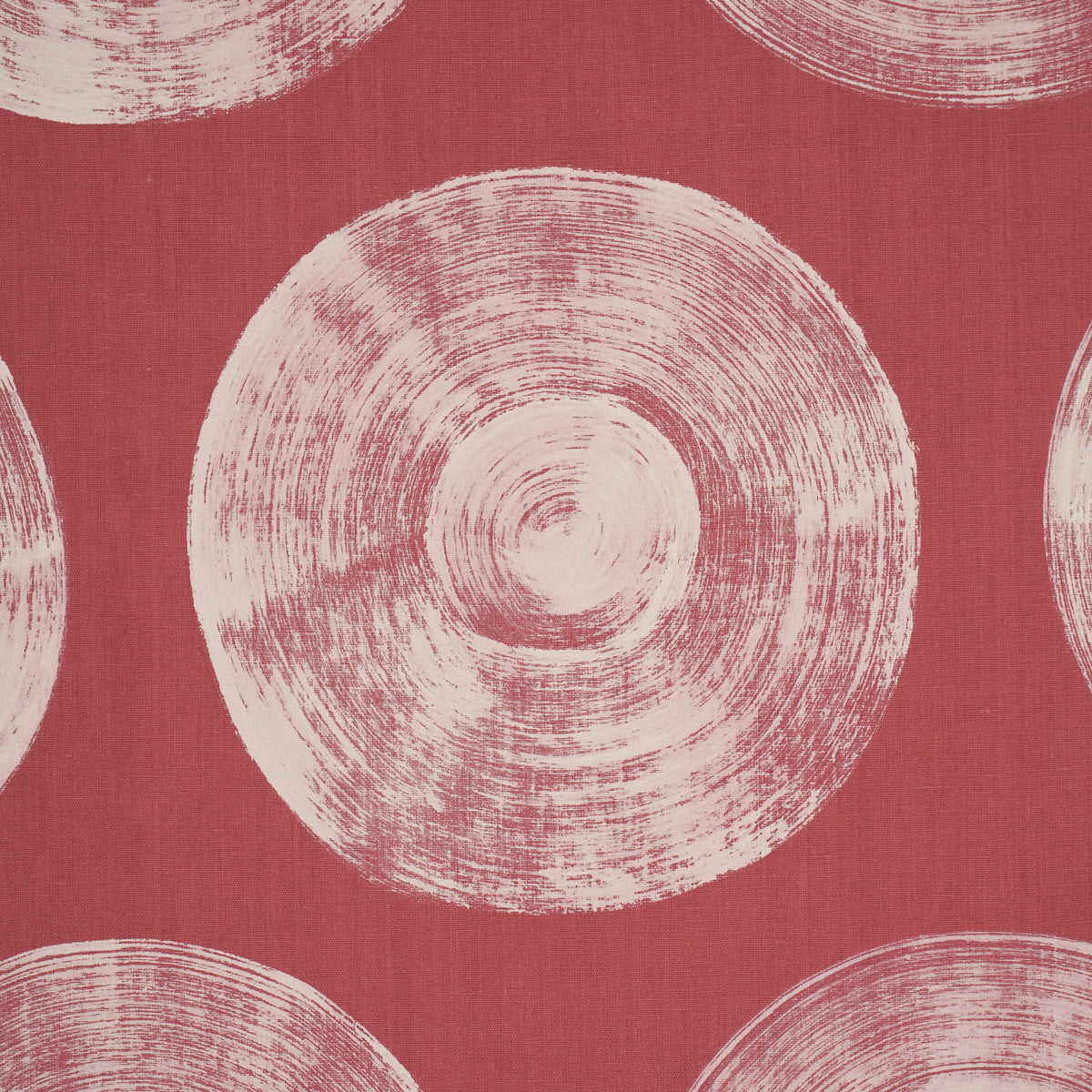 Painted Circles - Red - Schumacher 183182 Fabric - Schumacher Fabric