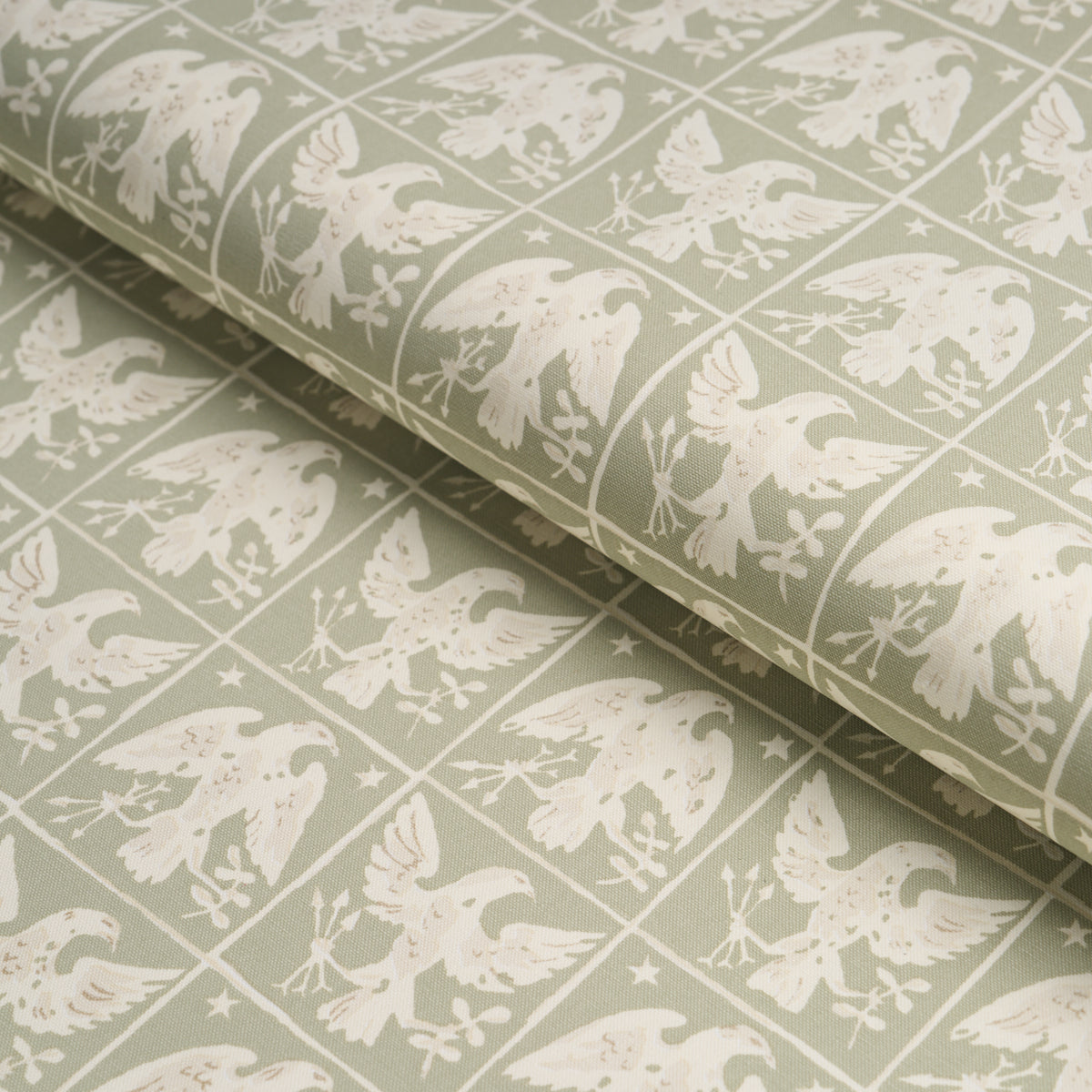 Barton'S Eagle Hand Print - Green - Schumacher 183191 Fabric - Schumacher Fabric