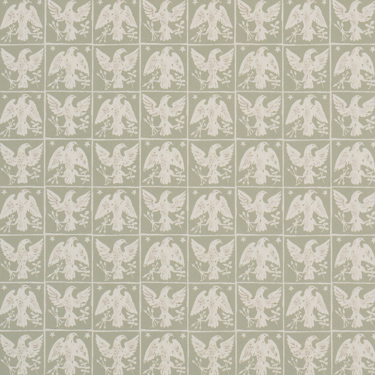 Barton'S Eagle Hand Print - Green - Schumacher 183191 Fabric - Schumacher Fabric