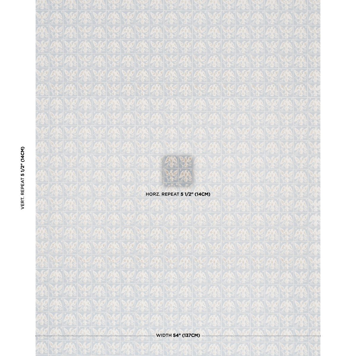 Barton'S Eagle Hand Print - Blue - Schumacher 183192 Fabric - Schumacher Fabric