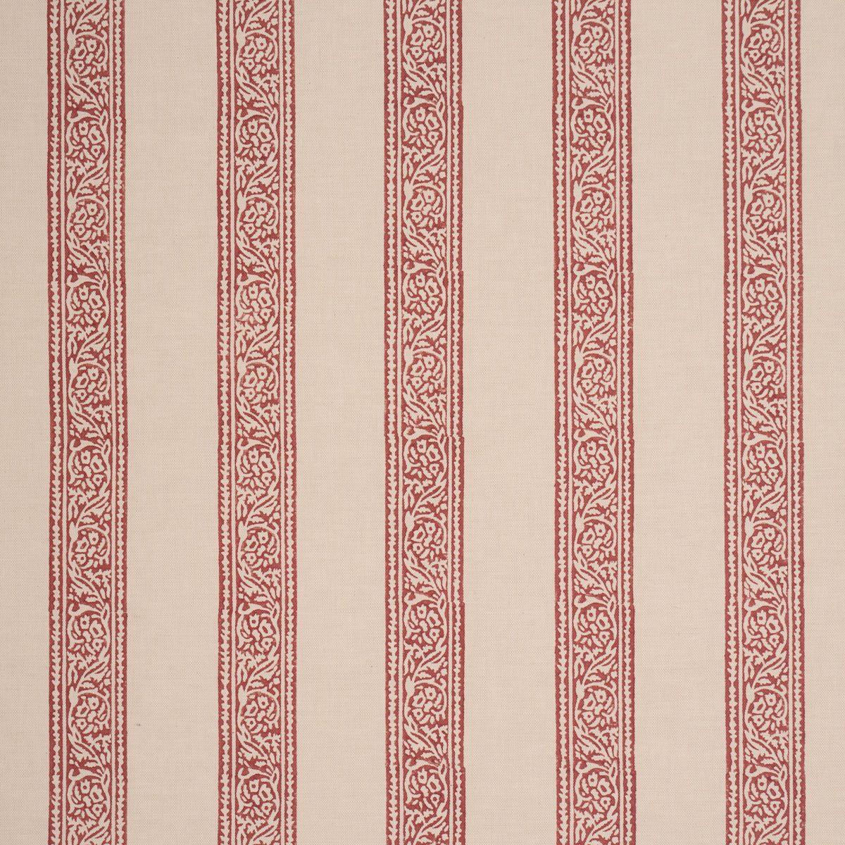 Mahdavi Stripe Hand-Block Print - Red - Schumacher 183240 Fabric