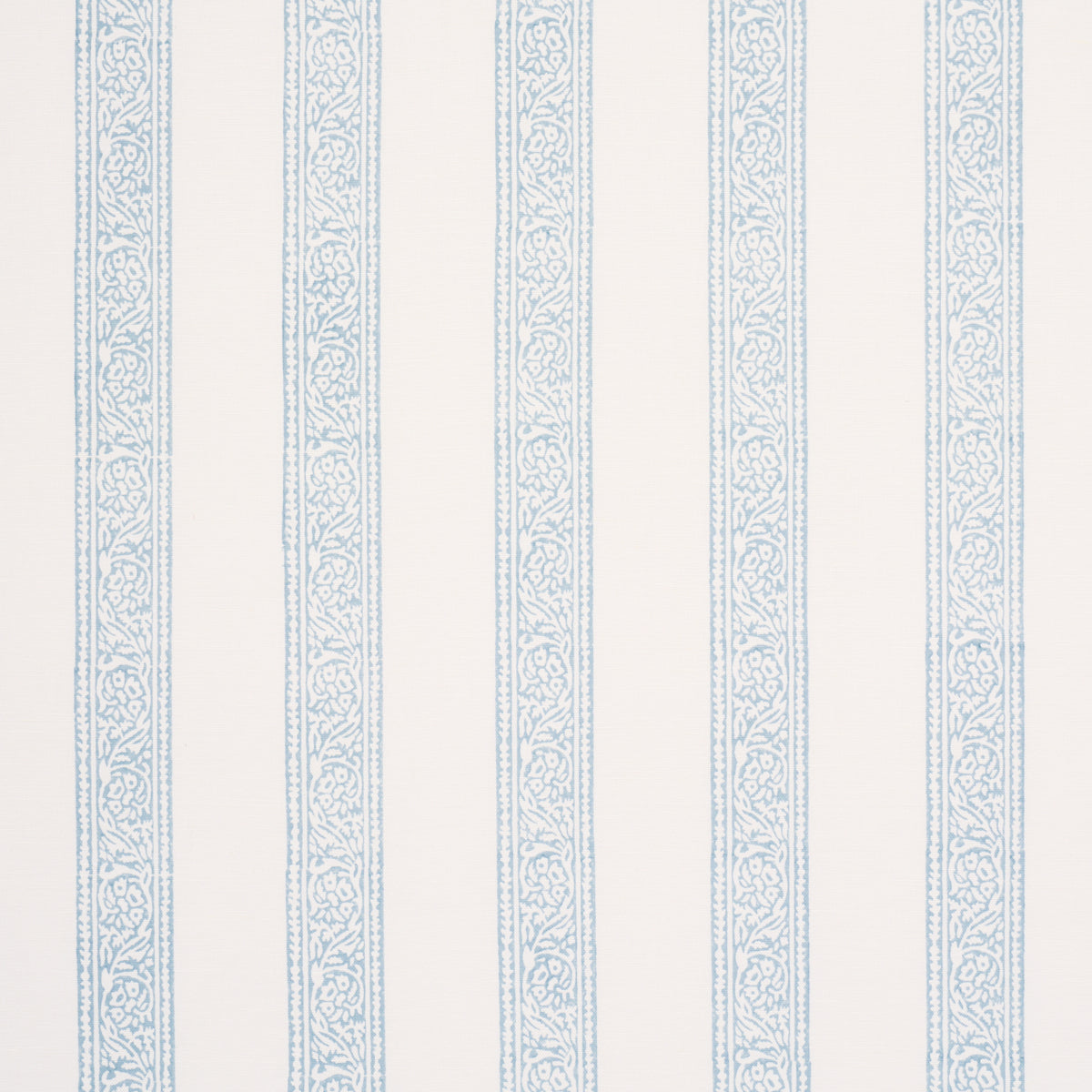 Mahdavi Stripe Hand-Block Print - Sky - Schumacher 183242 Fabric - Schumacher Fabric