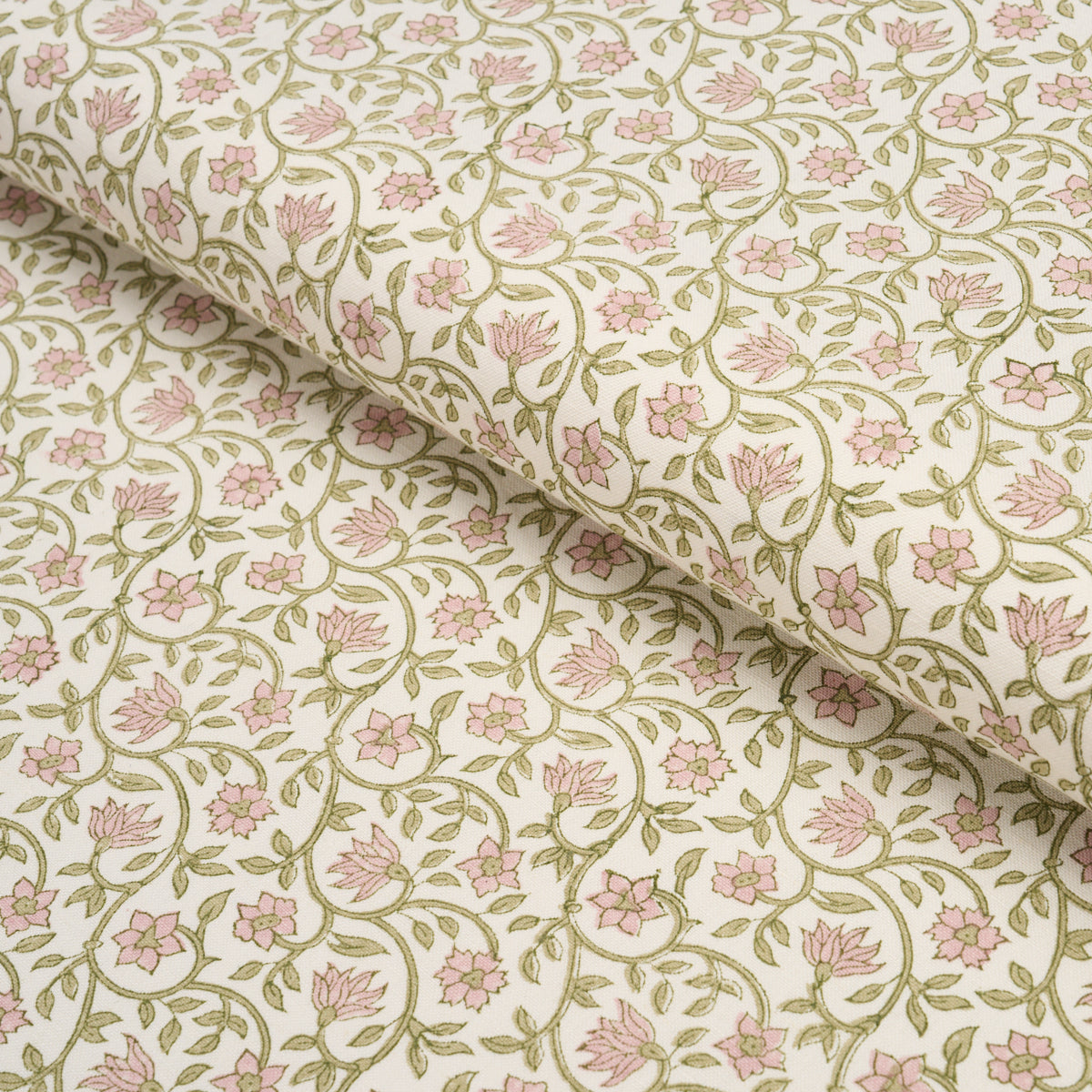 Malaya Hand-Block Print - Petal - Schumacher 183251 Fabric - Schumacher Fabric