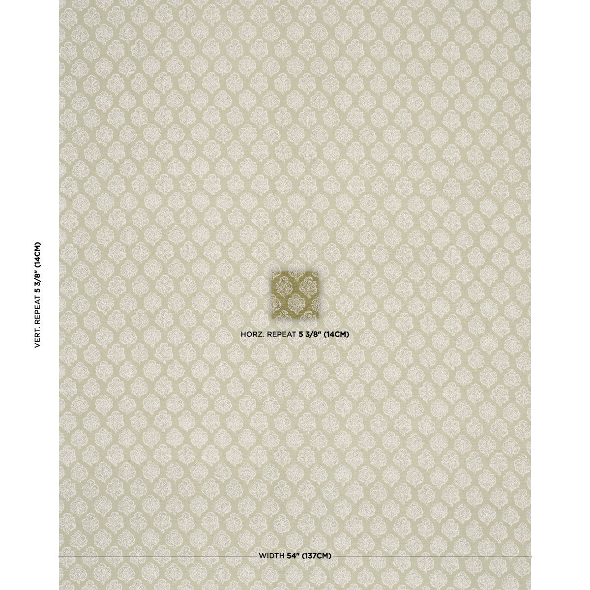 Manali Hand-Print - Green - Schumacher 183270 Fabric - Schumacher Fabric