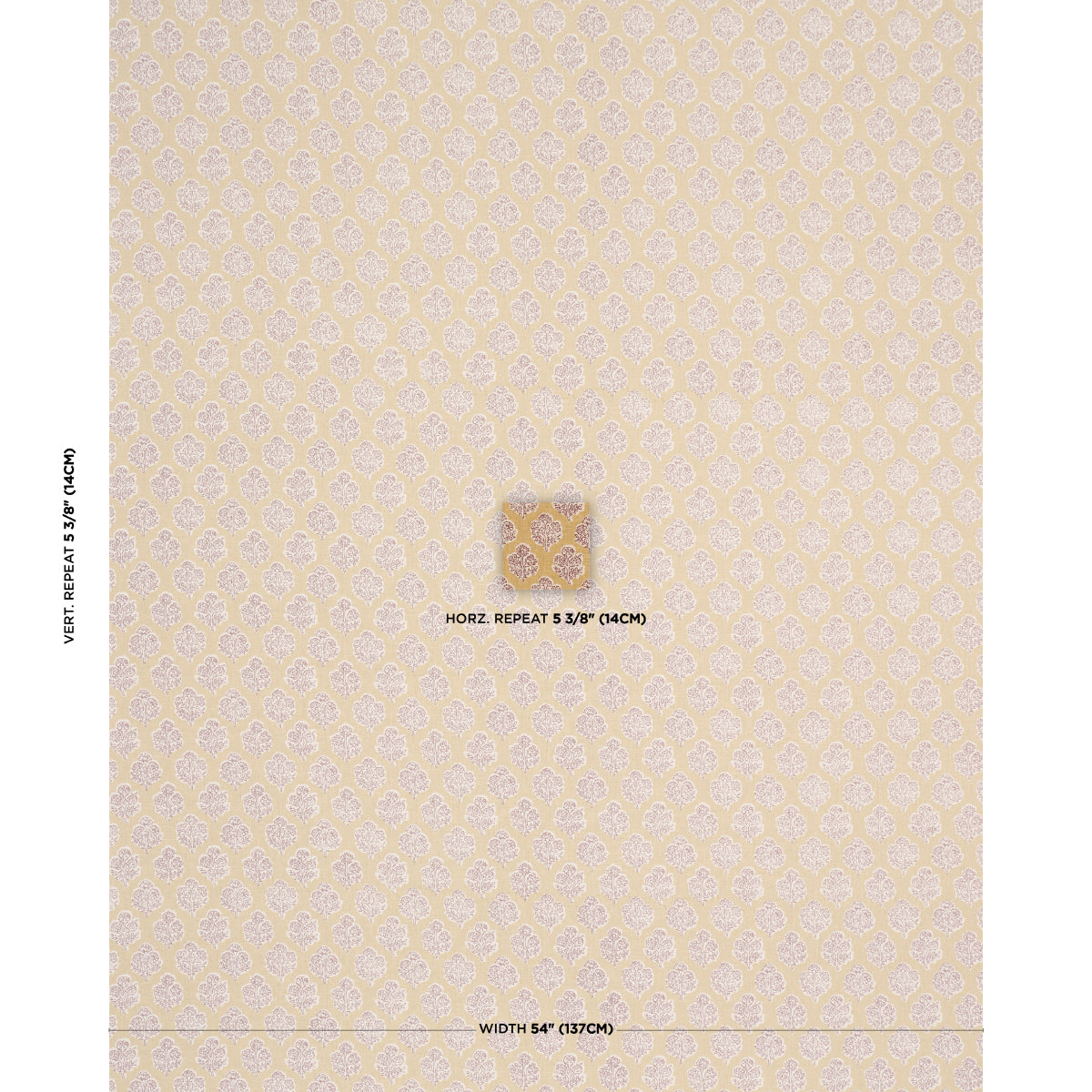 Manali Hand-Print - Red & Mustard - Schumacher 183271 Fabric - Schumacher Fabric