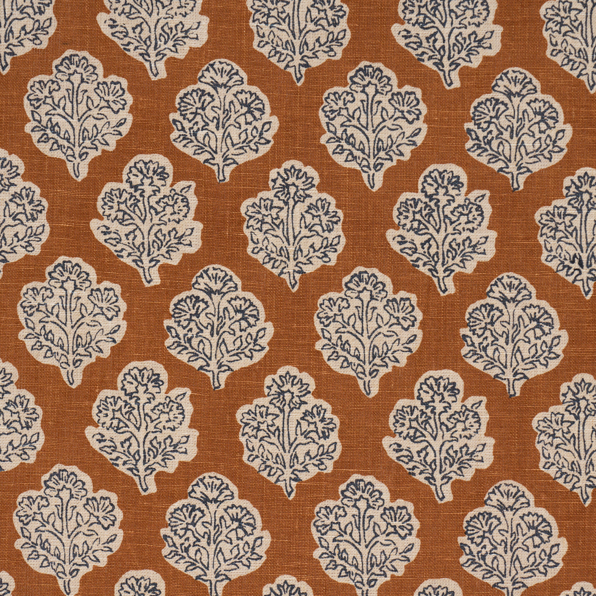 Manali Hand-Print - Spice & Indigo - Schumacher 183272 Fabric - Schumacher Fabric