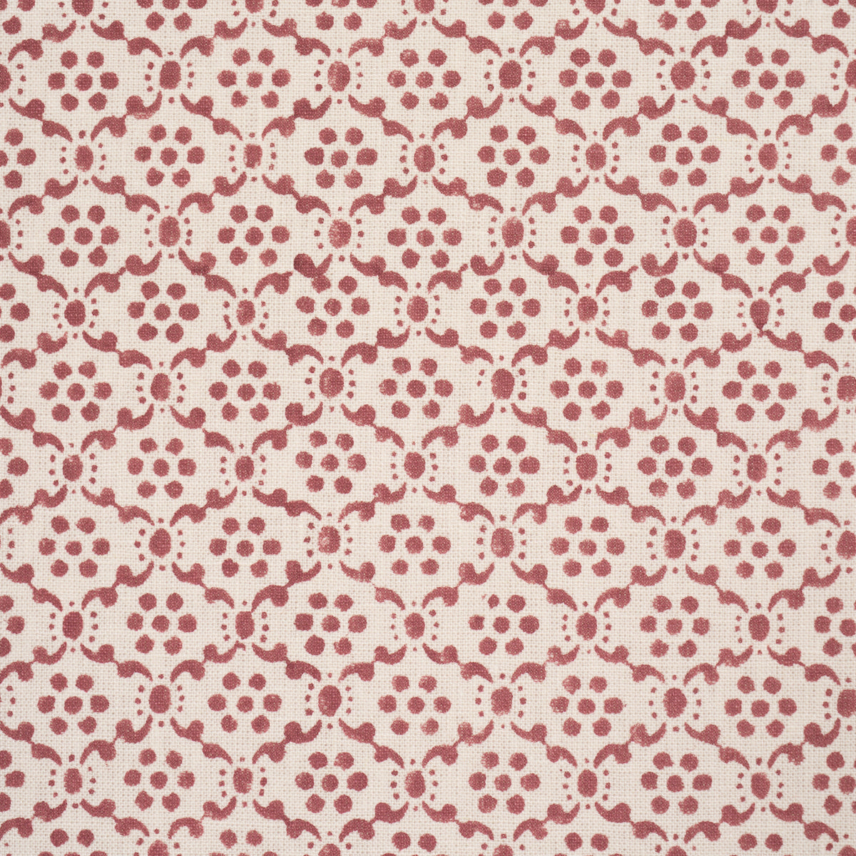 Laksha Hand-Block Print - Red - Schumacher 183300 Fabric - Schumacher Fabric