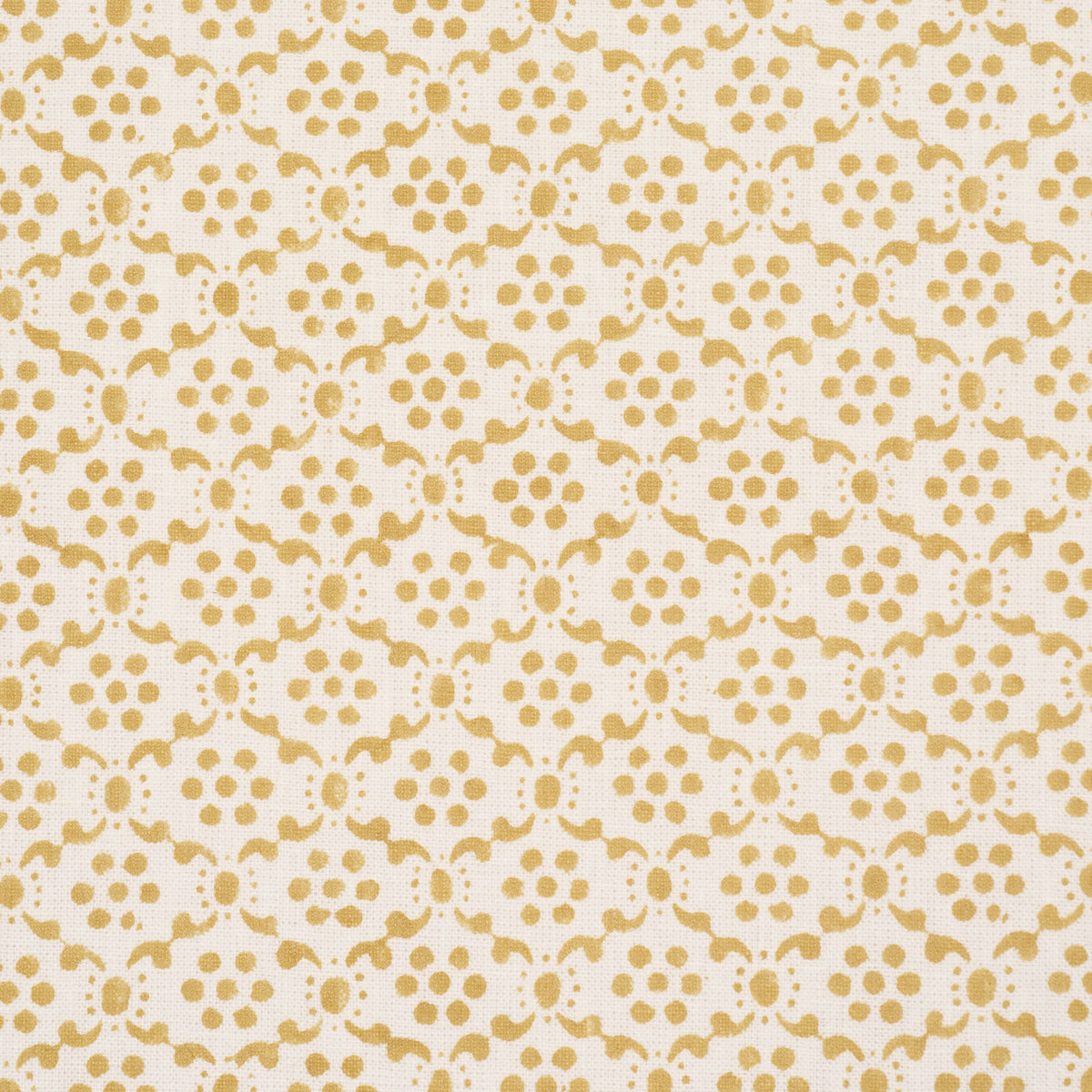 Laksha Hand-Block Print - Yellow - Schumacher 183301 Fabric - Schumacher Fabric