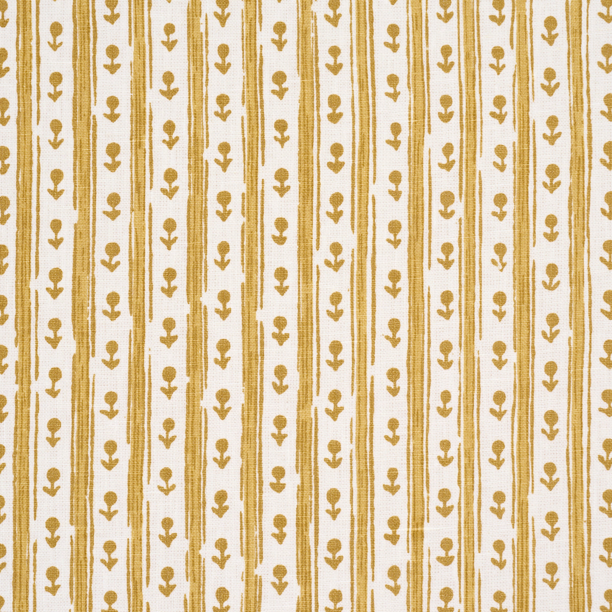 Nidhi Stripe Hand-Print - Yellow - Schumacher 183312 Fabric - Schumacher Fabric
