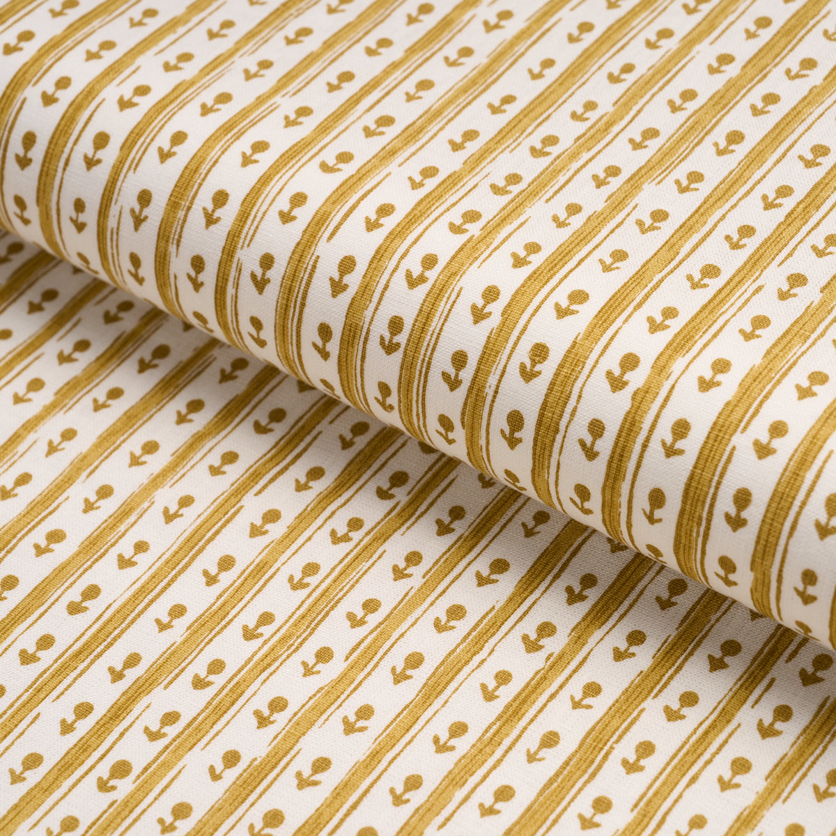 Nidhi Stripe Hand-Print - Yellow - Schumacher 183312 Fabric - Schumacher Fabric