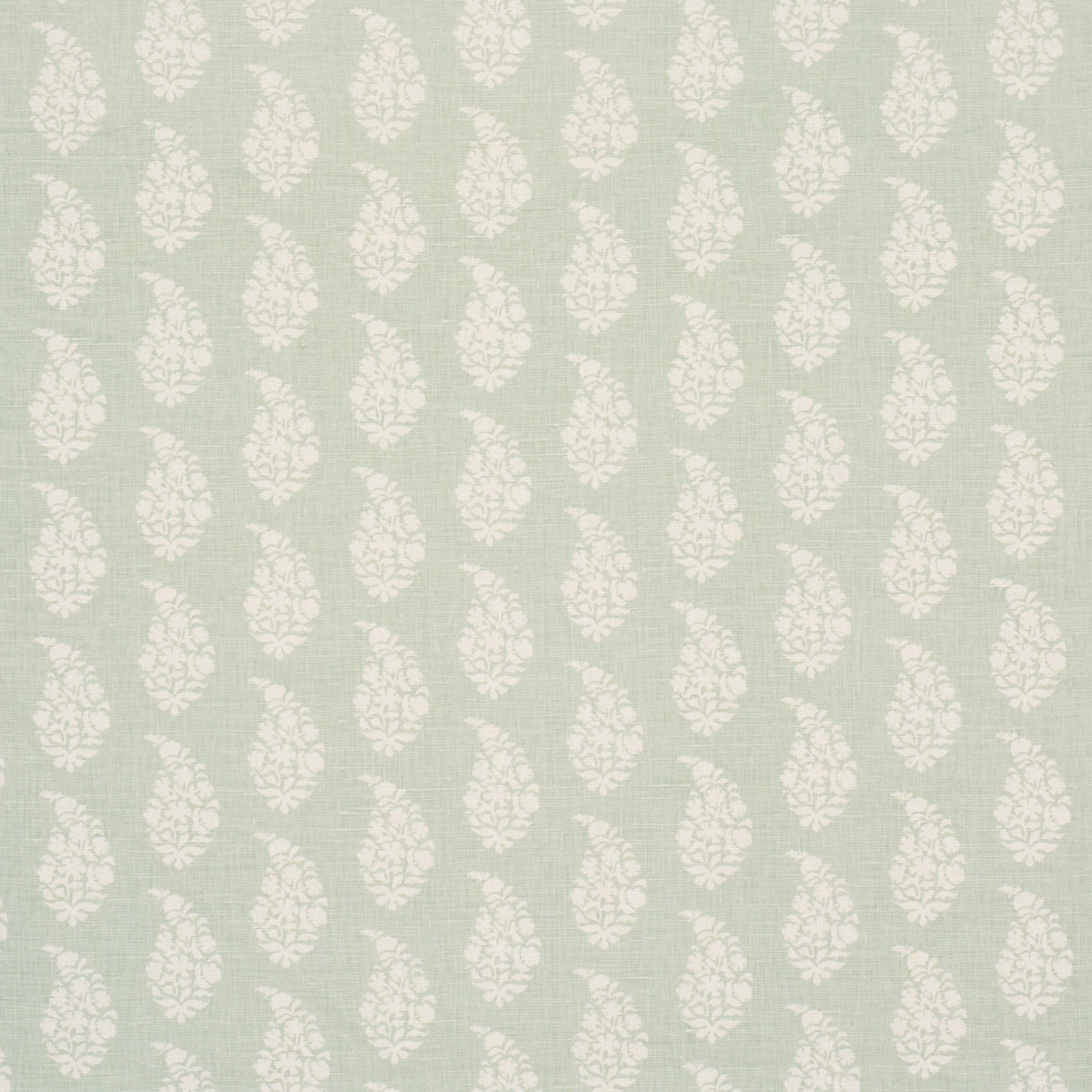 Kaia Paisley Hand-Print - Celadon - Schumacher 183320 Fabric - Schumacher Fabric