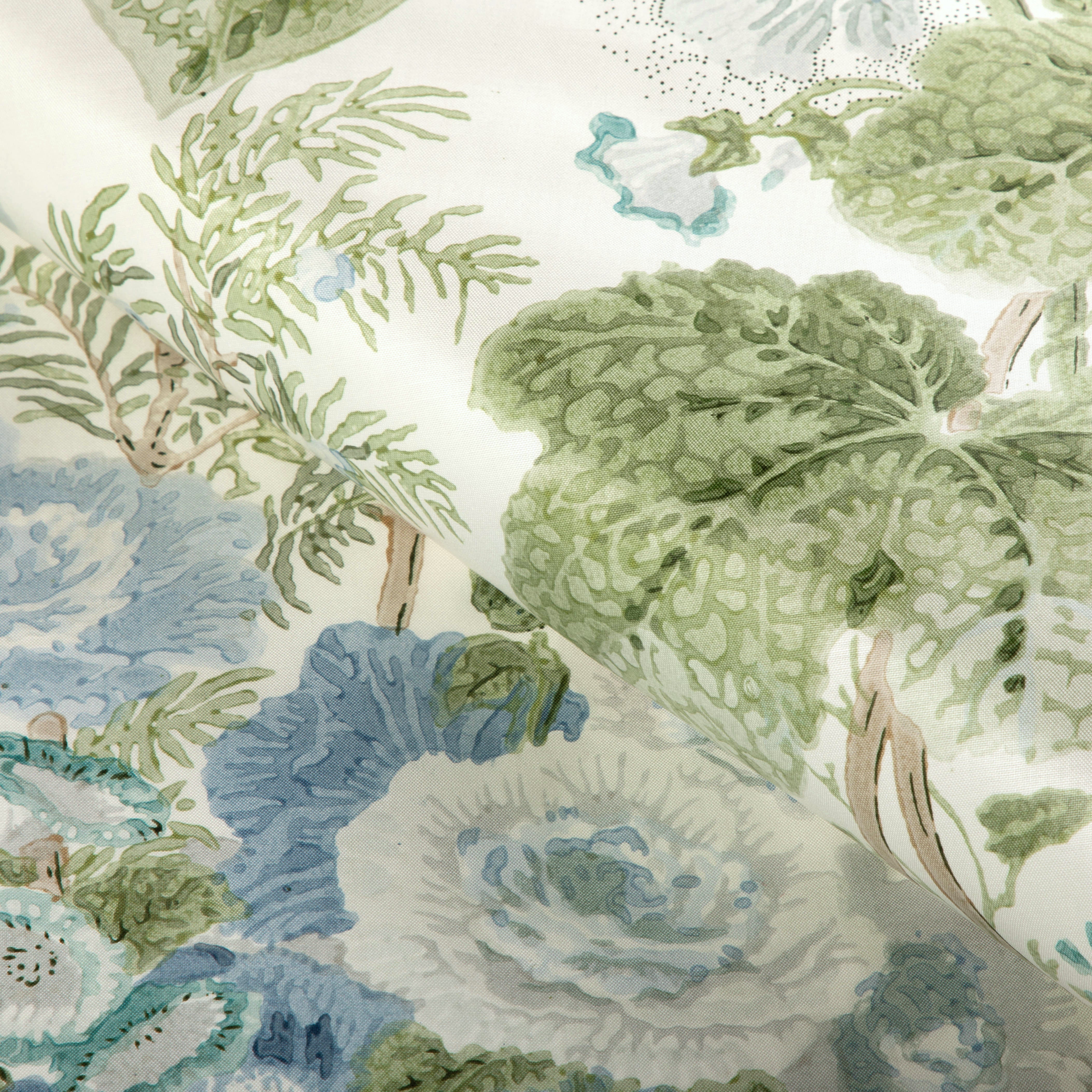 Hollyhock Hdb - Blue/Leaf - Lee Jofa Fabric